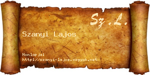 Szanyi Lajos névjegykártya